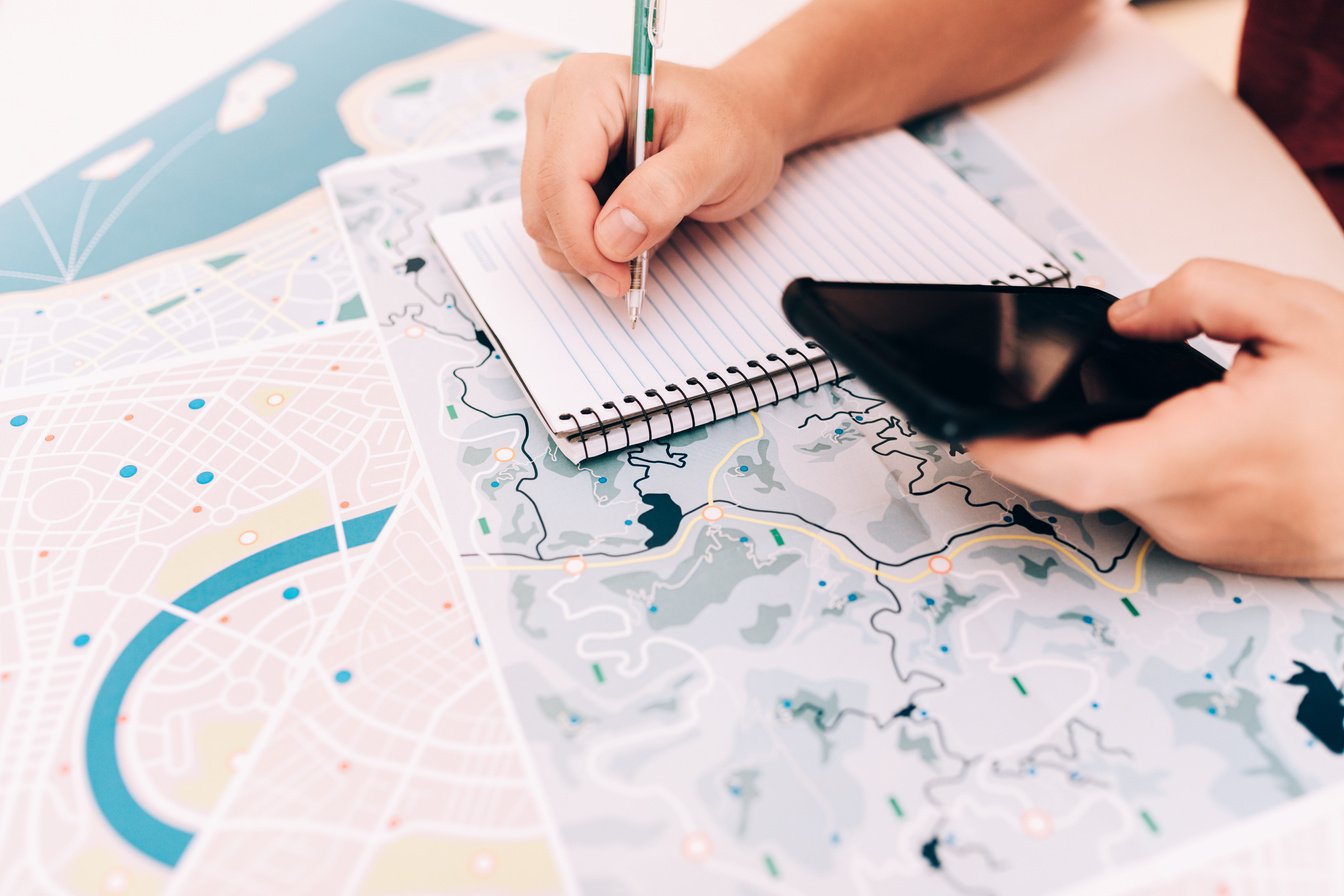 Travel planning with maps